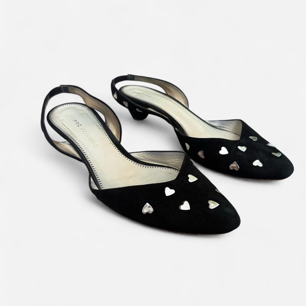Marc Jacobs Black Heels with Heart Accents